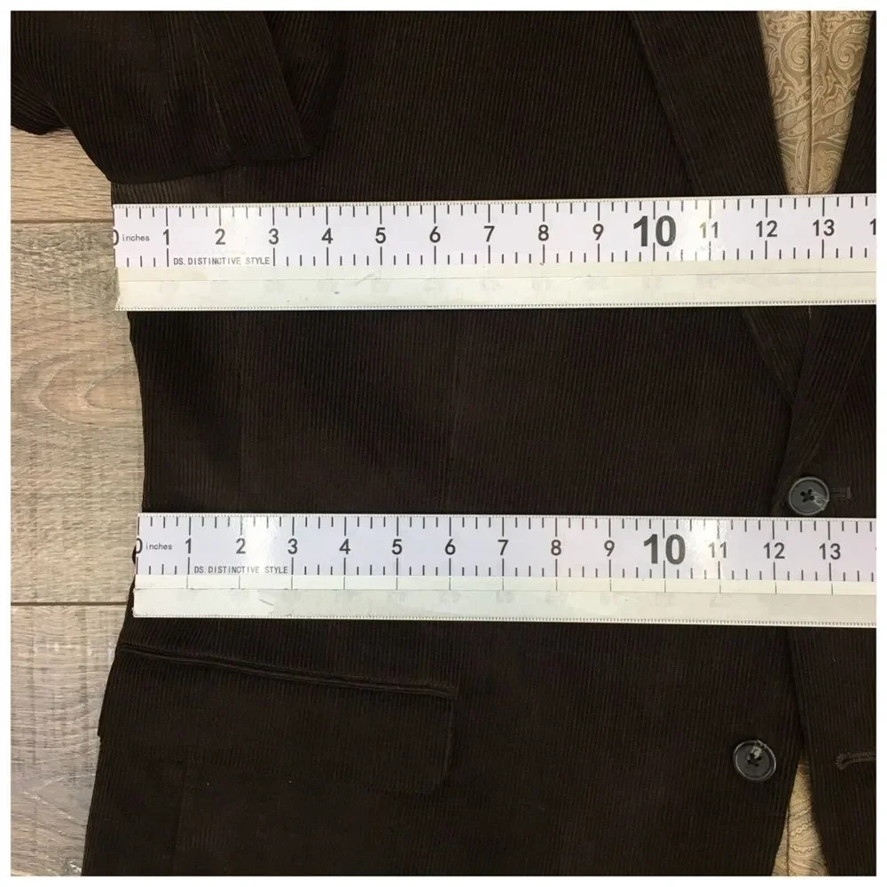 Chaps Mens Blazer Sport Coat Two Button‎ Casual Jacket Size 48R Corduroy Suit